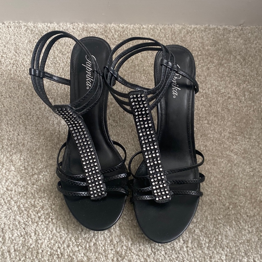 Paprika Size 9 Sparkle Sandal Heels